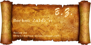 Berkes Zalán névjegykártya
